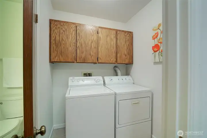 Laundry are downstairs.
