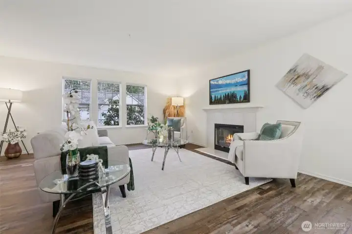 Warm the space with some of your favorite area rugs.