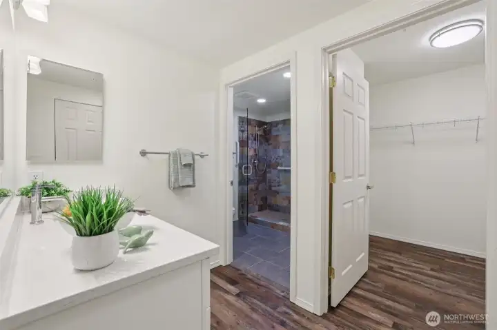 Primary Bathroom with walk in closet