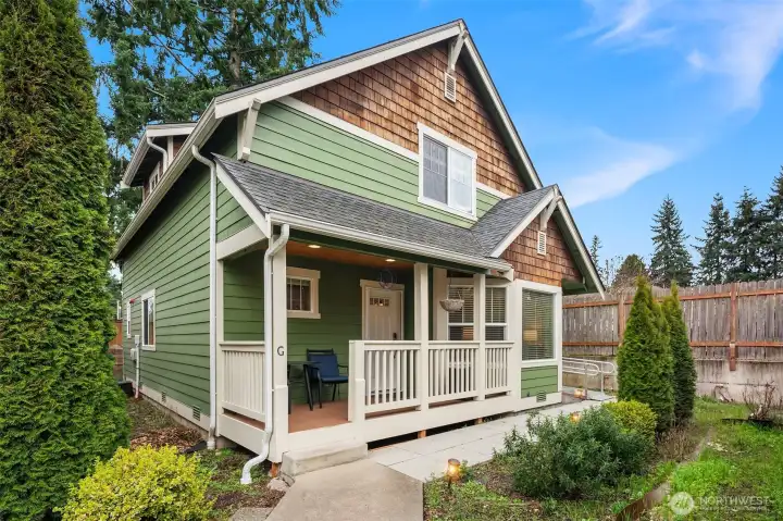 Front of Home, front porch, landscaping, spacious views