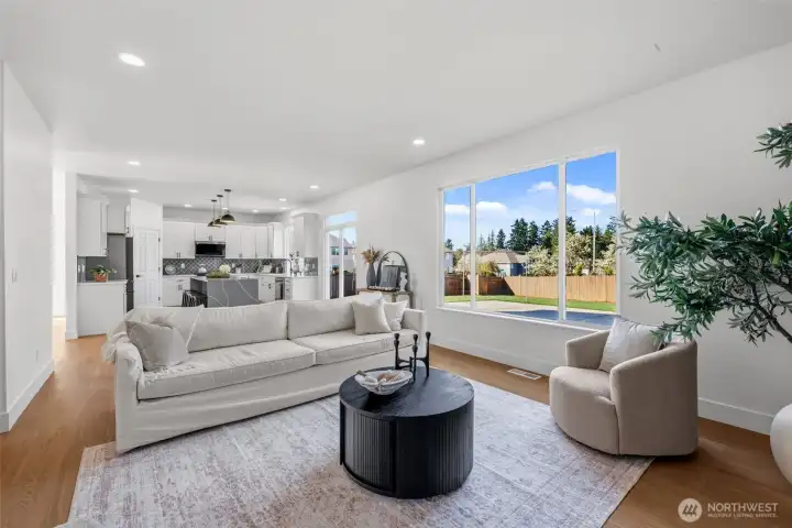 Family Room Opens to Kitchen