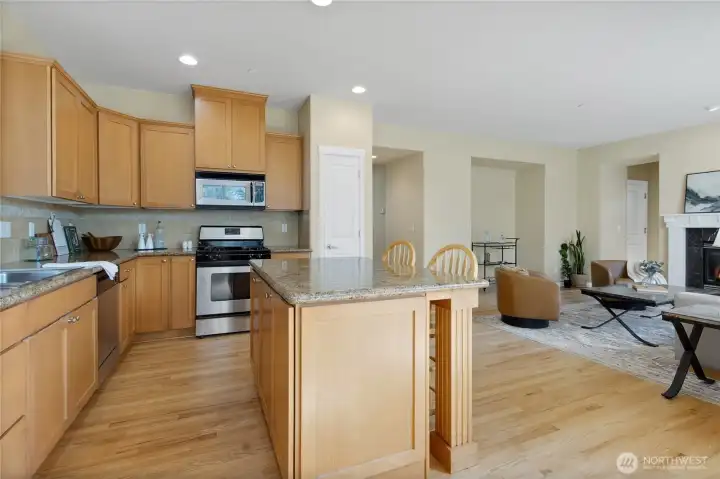 Generous island offering additional seating