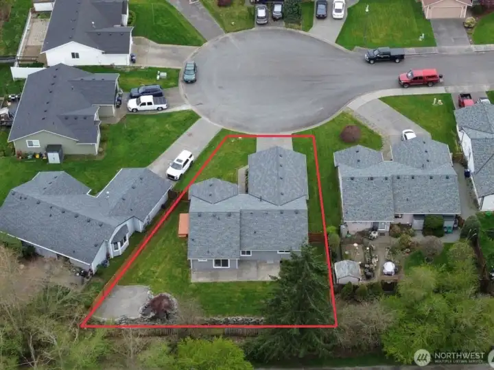 Ariel view of backyard