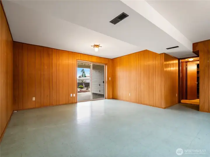 This room is large enough to be broken into separate areas.