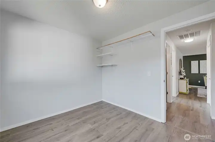 Bedroom #2 in relation to the living room.
