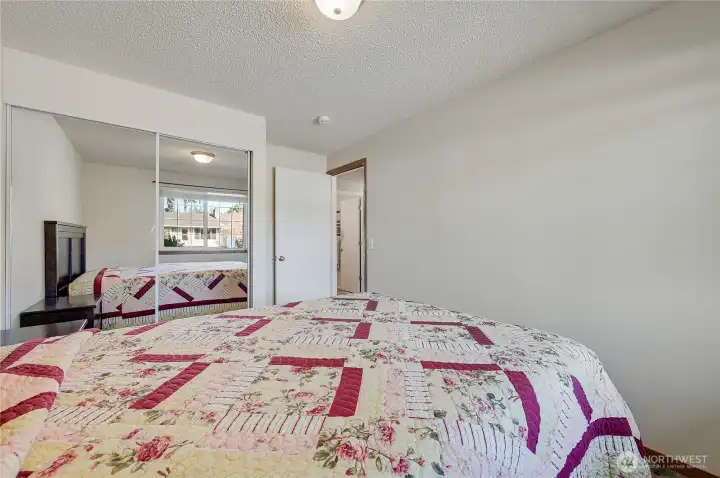 The nice, mirrored door in bedroom #3.