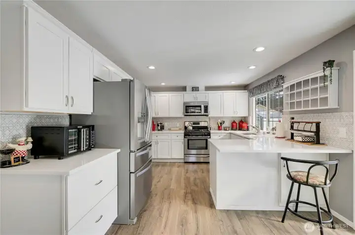 The beautiful totally remodeled kitchen, it is stunning.