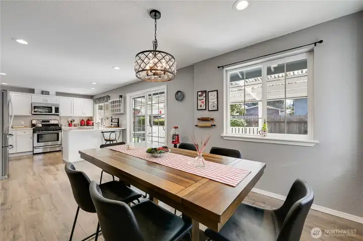 The French doors on the right go to the large covered deck.