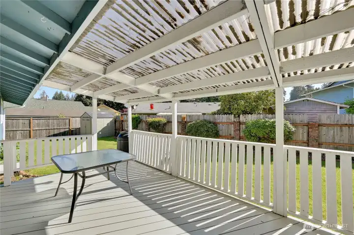 You will enjoy the large, covered deck, outdoor living all year long.