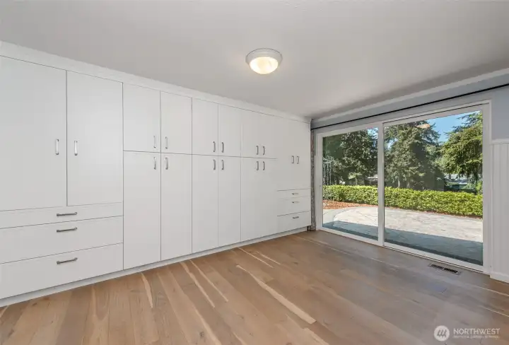 Den - Patio Access & Built-ins
