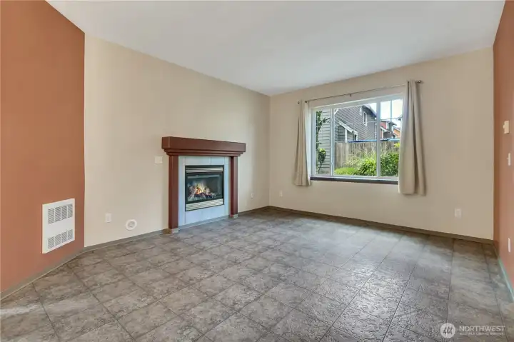 Warm up by the gas fireplace.