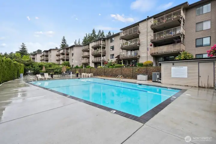 Large Outdoor Pool is a minute walk