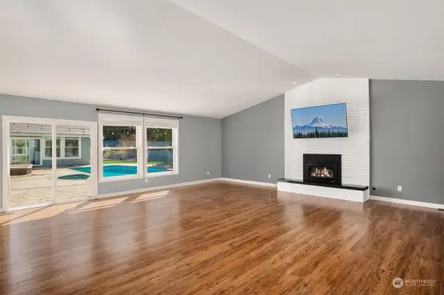 Rec room complete with fireplace and of course easy access to pool