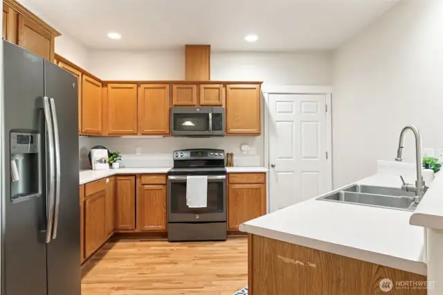 Garage access off the kitchen.