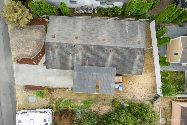 Sky view of your home in park with large property you own