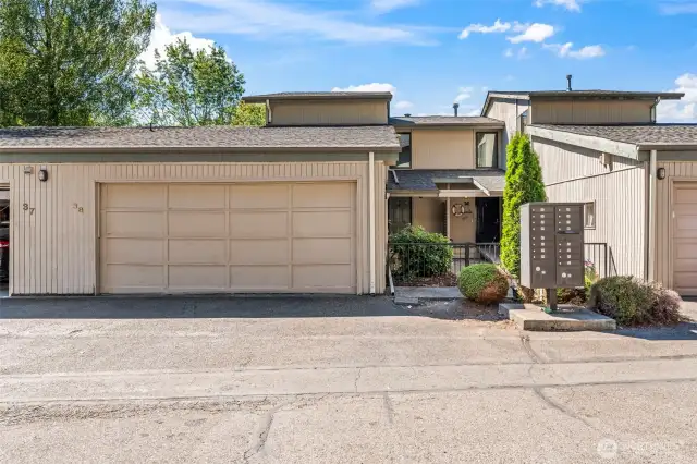 Double garage with storage. Seller is leaving the freezer too.