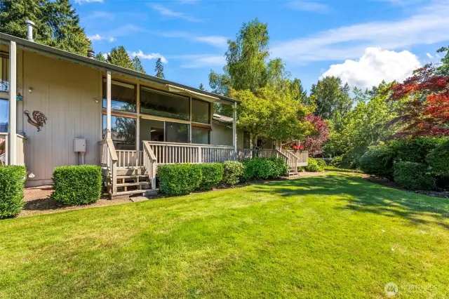 Nice-size deck for entertaining.