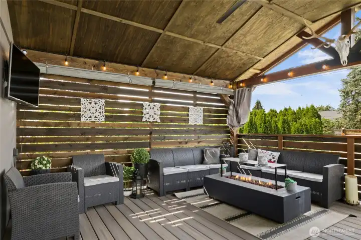 Covered area perfect for those cold winter nights!
