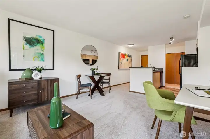 The open layout maximizes every square foot and fills the space with light all year long.