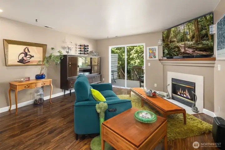 Living room gas fireplace