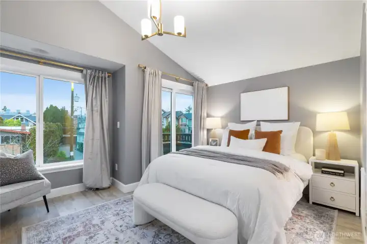 beautiful primary bedroom