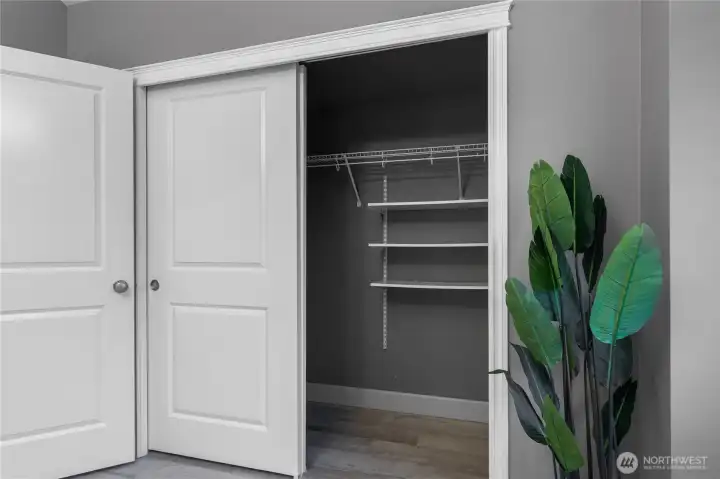 large closet with organizers