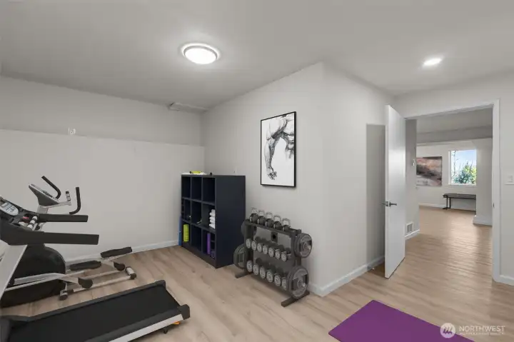 2nd Laundry/Workout/Sauna Space wired for 240v