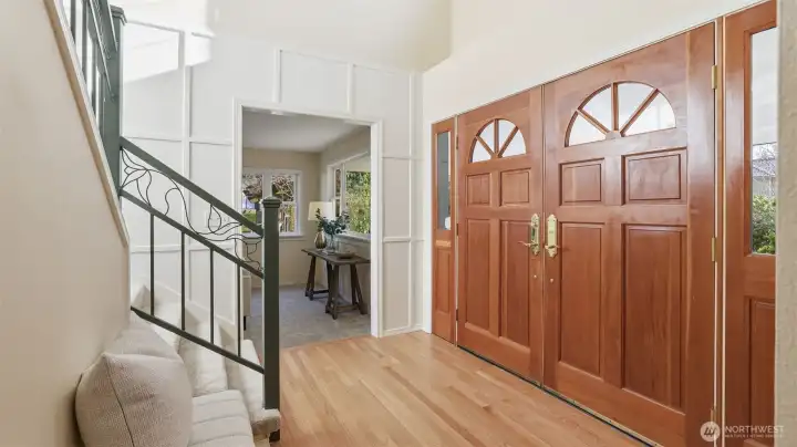 Featuring solid wood doors throughout the home, refinished oak floors and custom designed railing