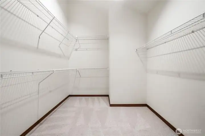 Spacious walk-in closet.