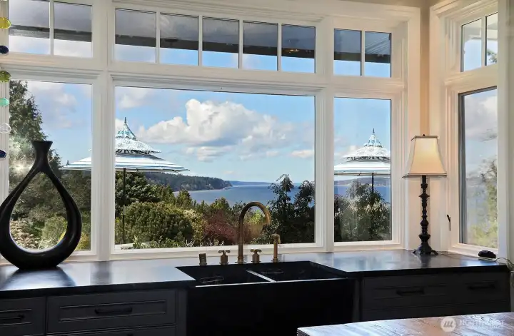 Take in the view up the Passage while doing dishes.