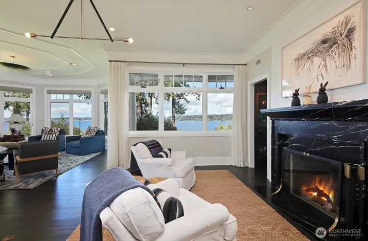 This is one of three fireplaces in the main home. The guest house and office/guest quarters above the garage have them, too.