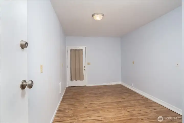 This bedroom could serve as a guest suite, complete with its own private entrance.