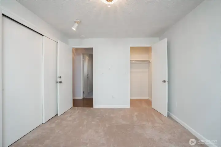 Two separate closets in the primary room make organization easy and convenient.