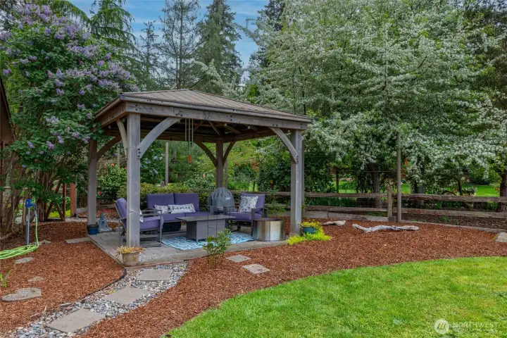 Gazebo set up for a hot tub again...