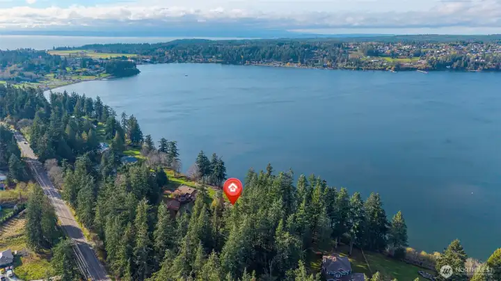 Freeland Park and boat launch located on the far left side of this photo.