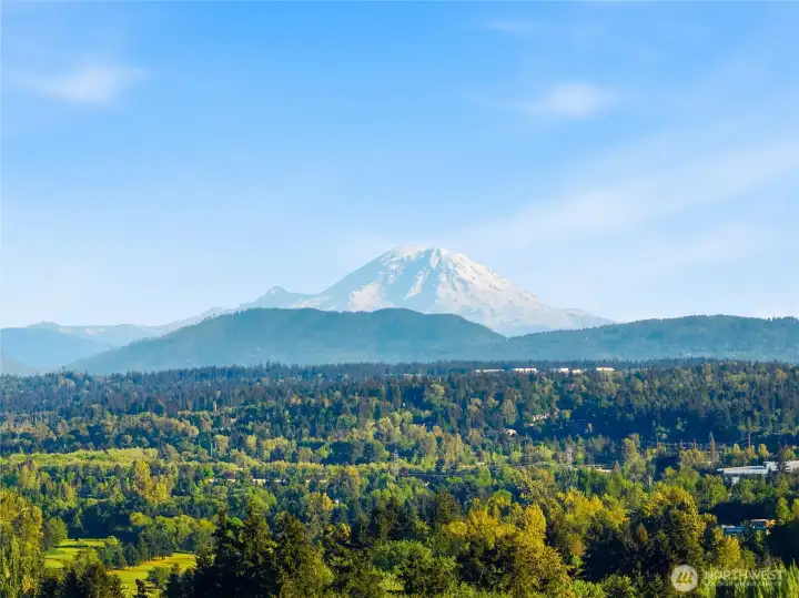 Enjoy beautiful Mount Rainier views on clear Pacific Northwest days.