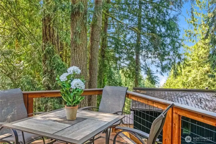 Welcome to 12 Swallow Circle where you will enjoy a private deck with Lake Whatcom views surrounded by towering evergreens