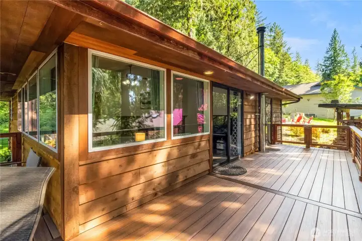 Large wraparound deck perfect for outdoor living
