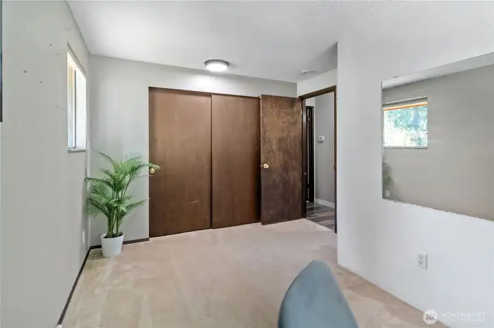 Secondary bedroom with closet storage