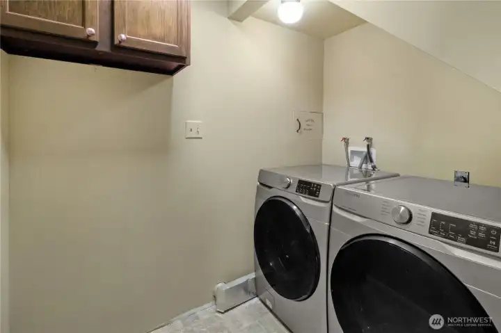 Laundry area with extra storage
