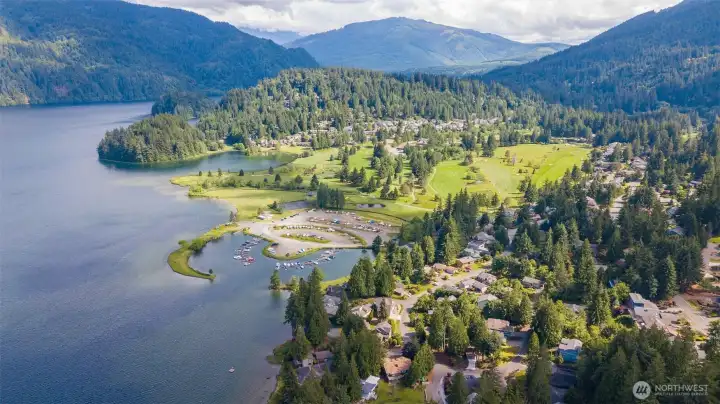 Aerial view of the Sudden Valley marina