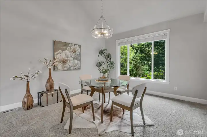Dining Room Overlooks the Greenbelt Backyard