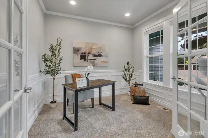 Main-Floor Office Overlooks the Covered Front Porch