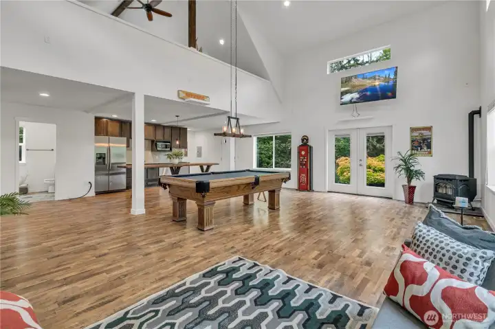 DADU with Kitchenette, 3/4 Bath, Wood-Pellet Stove, Two Sets of French Doors, and Loft Above; All TVs Stay