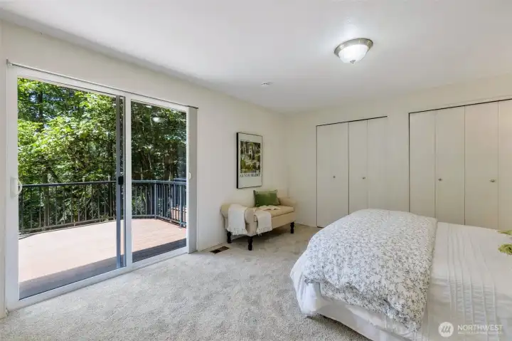 Primary bedroom with its own separate deck