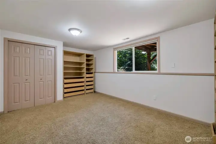 Large lower level bedroom