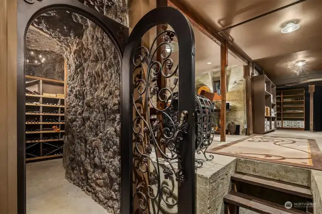 Incredible Temperature Controlled Cave-like Wine Cellar.