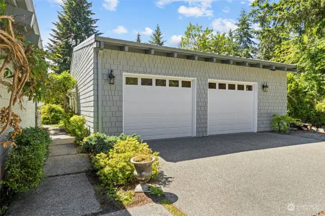 Oversize detached garage offers unlimited possibilities, ideal for the hobbyist.