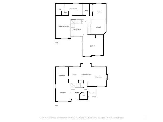 Combined 2 story floorplan.