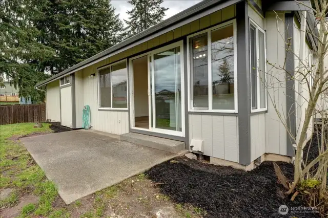 Back patio for outdoor entertaining.